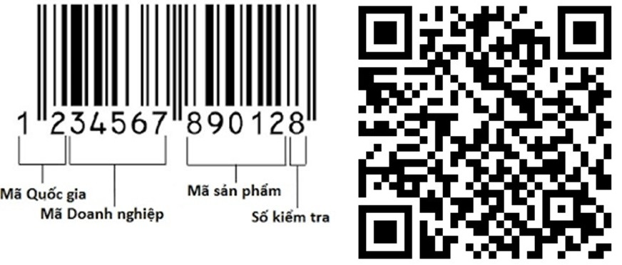 Mã vạch EAN-13 (1D0 và QR code (2d)