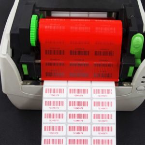 máy in mã vạch sử dụng ribbon đỏ